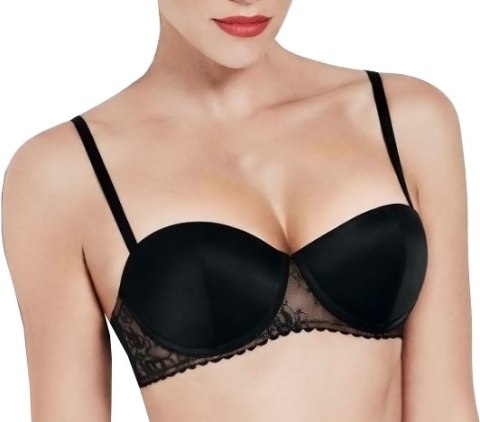 NOWY Wonderbra luxe czarny biustonosz 80H