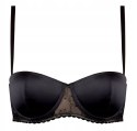 NOWY Wonderbra luxe czarny biustonosz 80H