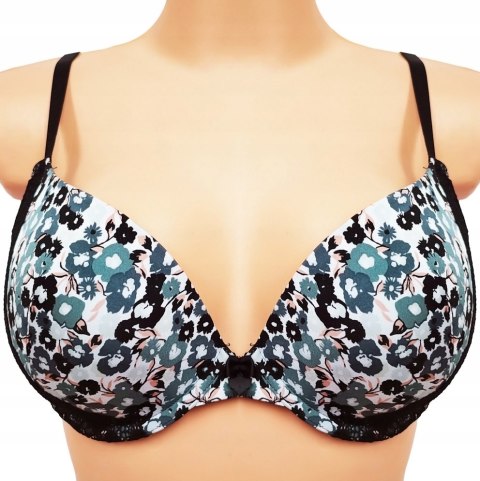 NOWY H&M kwiaty push-up biustonosz 75D