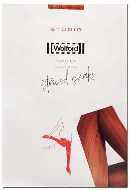 WOLFORD Striped Snake rajstopy red rust/black XS (34/36) NOWE