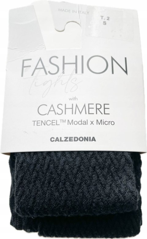 Rajstopy Calzedonia czarny kaszmir cashmere tencel modal S t.2 Nowe